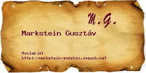 Markstein Gusztáv névjegykártya