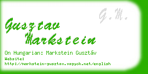 gusztav markstein business card